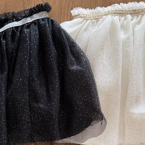 2 Tulle Skirts one black, and one white glitter tulle skirt
